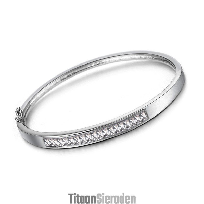 Betrouwbare Kwaliteit Vrouwelijke Allergievrije Platina Plating Titanium Armband Met Diamant Betrouwbare Kwaliteit Vrouwelijke Allergievrije Platina Plating Titanium Armband Met Diamant