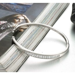 Betrouwbare Kwaliteit Vrouwelijke Allergievrije Platina Plating Titanium Armband Met Diamant