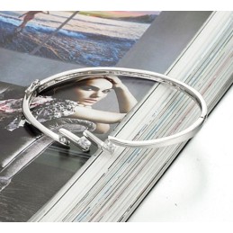 Kwaliteit En Kwantiteit Gegarandeerd. Allergievrije Platina Plating Titanium Armband Voor Dames Met Strass.