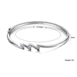 Kwaliteit En Kwantiteit Gegarandeerd. Allergievrije Platina Plating Titanium Armband Voor Dames Met Strass.