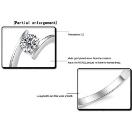 Betrouwbare, Vrouwelijke Platina Titanium Ring Met Strass