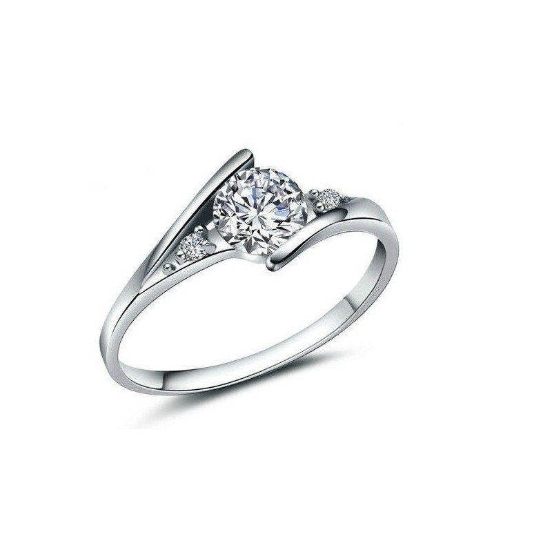 Duurzame, In Gebruik Zijnde, Platina Geplateerde Titanium Ring Voor Dames Met Strass