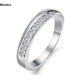 Wereldwijd Bekende Platina-Geplateerde Titanium Ring Voor Geliefden Met Strass