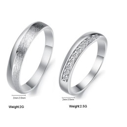 Wereldwijd Bekende Platina-Geplateerde Titanium Ring Voor Geliefden Met Strass