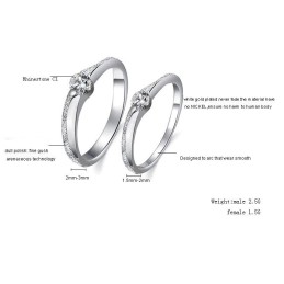 Kwaliteit En Kwantiteit Gegarandeerde Platina Plating Titanium Ring Voor Geliefden Met Strass