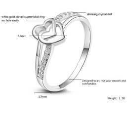 Uitstekende Kwaliteit Vrouwelijke Sweetheart Platina Titanium Ring