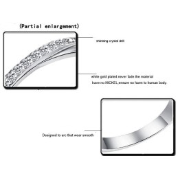 Hoogwaardige Vrouwelijke Platina Titanium Ring Met Strass
