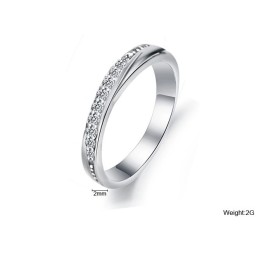 Hoogwaardige Vrouwelijke Platina Titanium Ring Met Strass