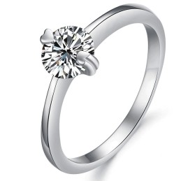 Kwaliteit En Kwantiteit Gegarandeerde Vrouwelijke Platina Titanium Ring Met Strass