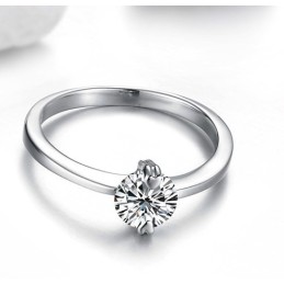 Kwaliteit En Kwantiteit Gegarandeerde Vrouwelijke Platina Titanium Ring Met Strass
