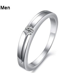 Stabiele Kwaliteit Platina Titanium Ring Voor Geliefden Met Strass