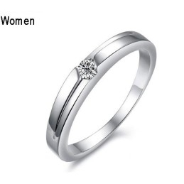 Stabiele Kwaliteit Platina Titanium Ring Voor Geliefden Met Strass