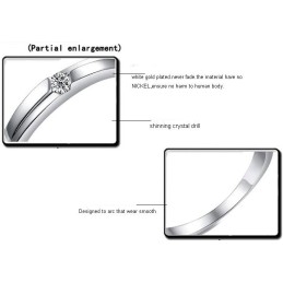 Stabiele Kwaliteit Platina Titanium Ring Voor Geliefden Met Strass