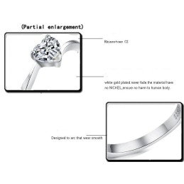 De Koningin Van De Kwaliteit, Vrouwelijke Sweetheart Platina Titanium Ring Met Strass