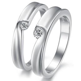 Stabiele Kwaliteit Platina Titanium Ring Voor Geliefden Met Strass