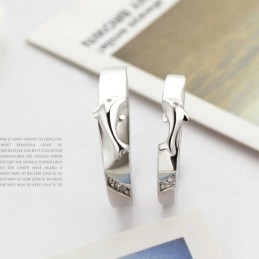 Compleet In Specificaties Dolfijn Platina Plating Titanium Ring Voor Geliefden