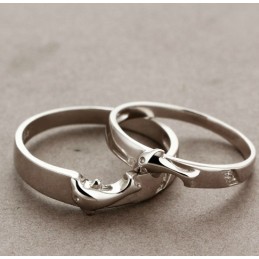 Compleet In Specificaties Dolfijn Platina Plating Titanium Ring Voor Geliefden