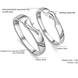Compleet In Specificaties Dolfijn Platina Plating Titanium Ring Voor Geliefden