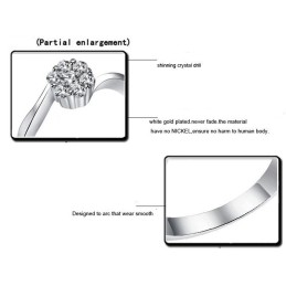 Kwaliteit En Kwantiteit Gegarandeerde Vrouwelijke Platina Titanium Ring Met Strass