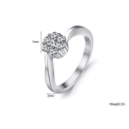 Kwaliteit En Kwantiteit Gegarandeerde Vrouwelijke Platina Titanium Ring Met Strass
