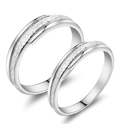 Brede Variaties Parelgaren Platina Plating Titanium Ring Voor Geliefden