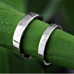 Superieure Kwaliteit Beknopte Platina Plating Titanium Ring Voor Geliefden