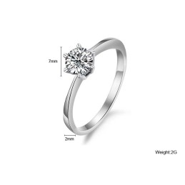 Kwaliteit En Kwantiteit Gegarandeerde Vrouwelijke Platina Titanium Ring Met Strass
