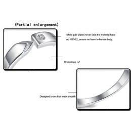 Hoogwaardige Platina Titanium Ring Voor Geliefden Met Strass