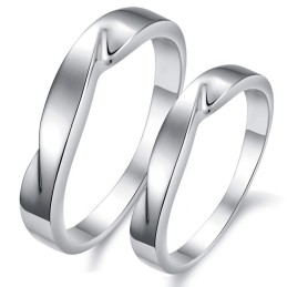 Kwaliteit En Kwantiteit Gegarandeerd. Beknopte Platina-Plating Titanium Ring Voor Geliefden.