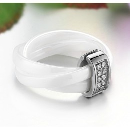 Bekend Om Zijn Hoogwaardige Wolfraam Keramische Ring Met Strass