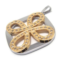 Mode Klavertje Vier Titanium Hanger - Gratis Chian