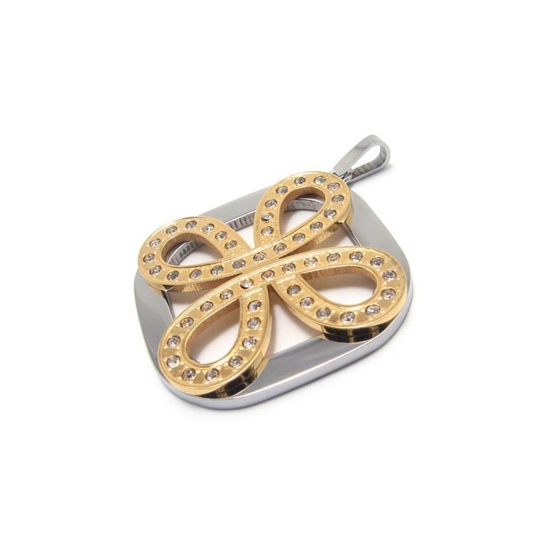 Mode Klavertje Vier Titanium Hanger - Gratis Chian Mode Klavertje Vier Titanium Hanger - Gratis Chian
