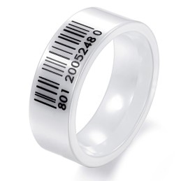 De Koningin Van De Hoogwaardige Witte Streepjescode Wolfraam Keramische Ring