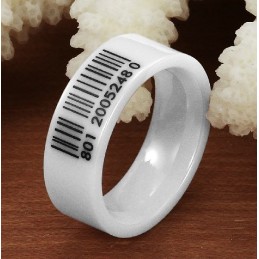 De Koningin Van De Hoogwaardige Witte Streepjescode Wolfraam Keramische Ring
