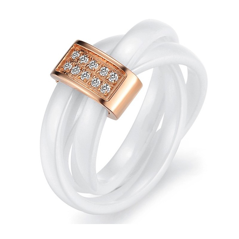 Stabiele Kwaliteit Tricyclische Wolfraam Keramische Ring Met Strass Stabiele Kwaliteit Tricyclische Wolfraam Keramische Ring Met Strass
