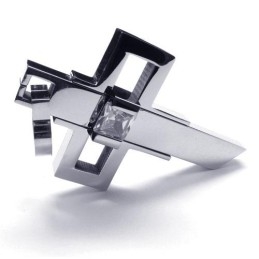Nu Stijl Heren Titanium Kruis Hanger - Gratis Chian