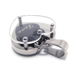 Liefdeshart In Hart Mode Titanium Hanger - Gratis Chian