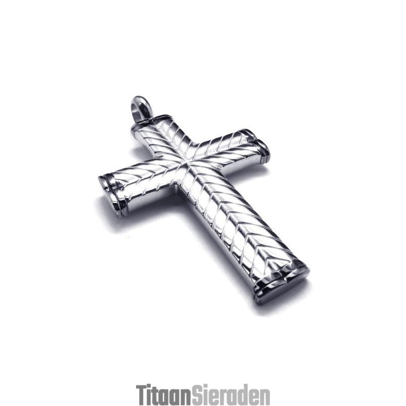 Cross Grain Heren Titanium Hanger - Gratis Chian Cross Grain Heren Titanium Hanger - Gratis Chian
