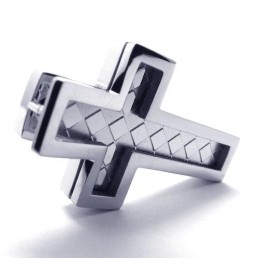 Mode Heren Titanium Kruis Hanger - Gratis Chian