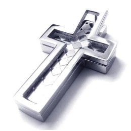 Mode Heren Titanium Kruis Hanger - Gratis Chian