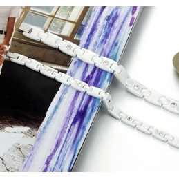 Hoogwaardige Witte Wolfraam Keramische Armband Voor Geliefden Met Strass