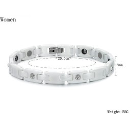 Hoogwaardige Witte Wolfraam Keramische Armband Voor Geliefden Met Strass