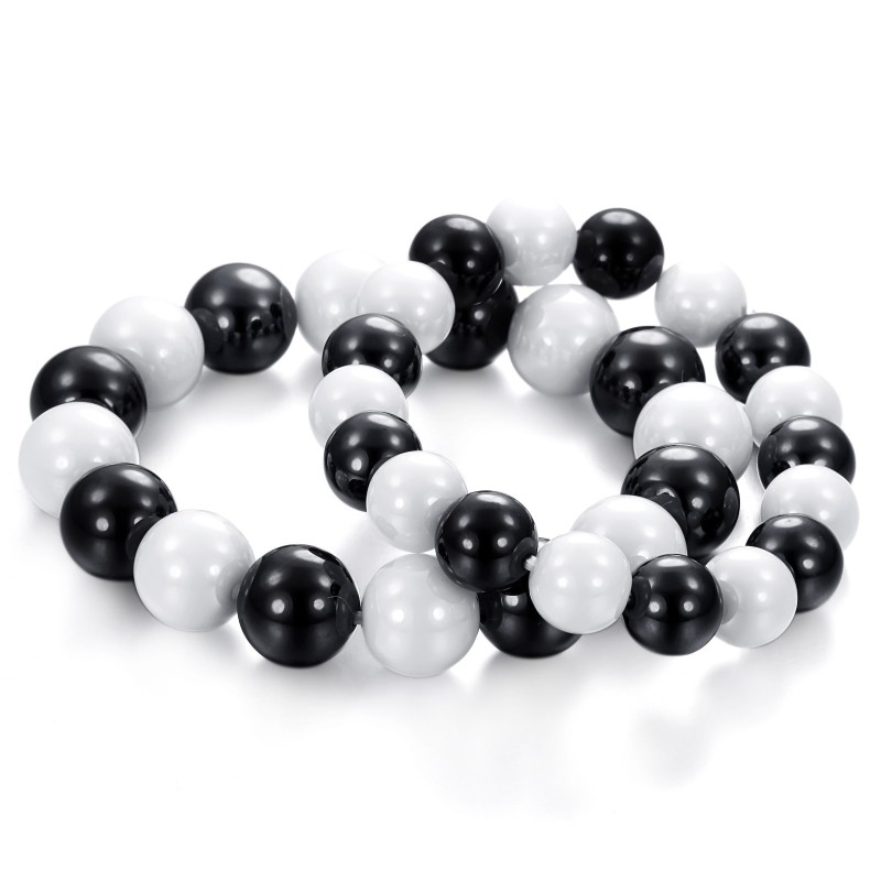 Hoogwaardige Zwart-Witte Wolfraam Keramische Armband Voor Geliefden Hoogwaardige Zwart-Witte Wolfraam Keramische Armband Voor Geliefden
