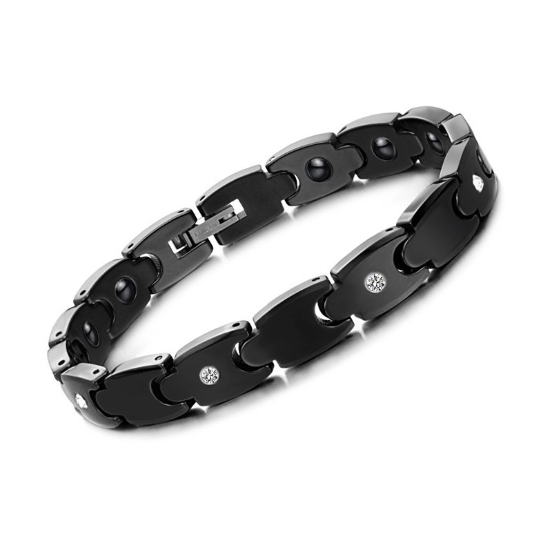 Hoogwaardige Zwarte Wolfraam Keramische Armband Met Strass Hoogwaardige Zwarte Wolfraam Keramische Armband Met Strass