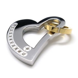 Liefdeshart Titanium Hanger - Gratis Chian