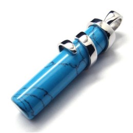 Mode Blauwe Carneool Titanium Hanger - Gratis Chian