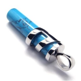 Mode Blauwe Carneool Titanium Hanger - Gratis Chian