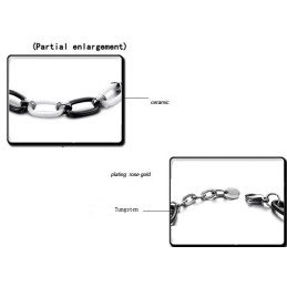 Hoogwaardige Vrouwelijke Zwart-Witte Wolfraam Keramische Armband