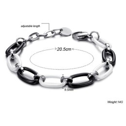 Hoogwaardige Vrouwelijke Zwart-Witte Wolfraam Keramische Armband