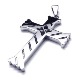 Nieuwe Stijl Heren Kruis Titanium Hanger - Gratis Chian